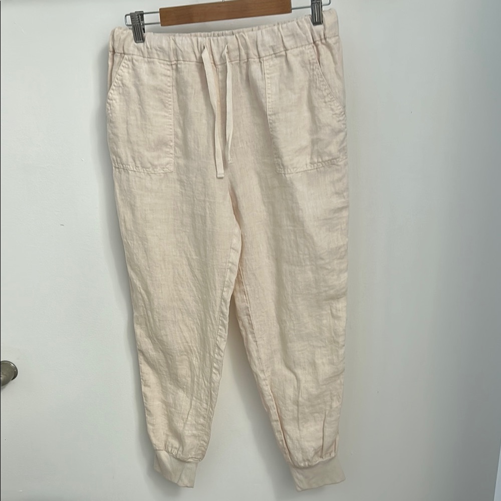 Joie Cynthia Linen Jogger Pants in Smokey Quartz -M